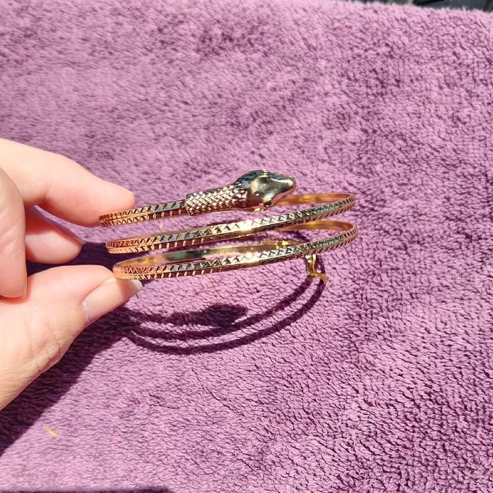Gold Snake Bangle Bracelet